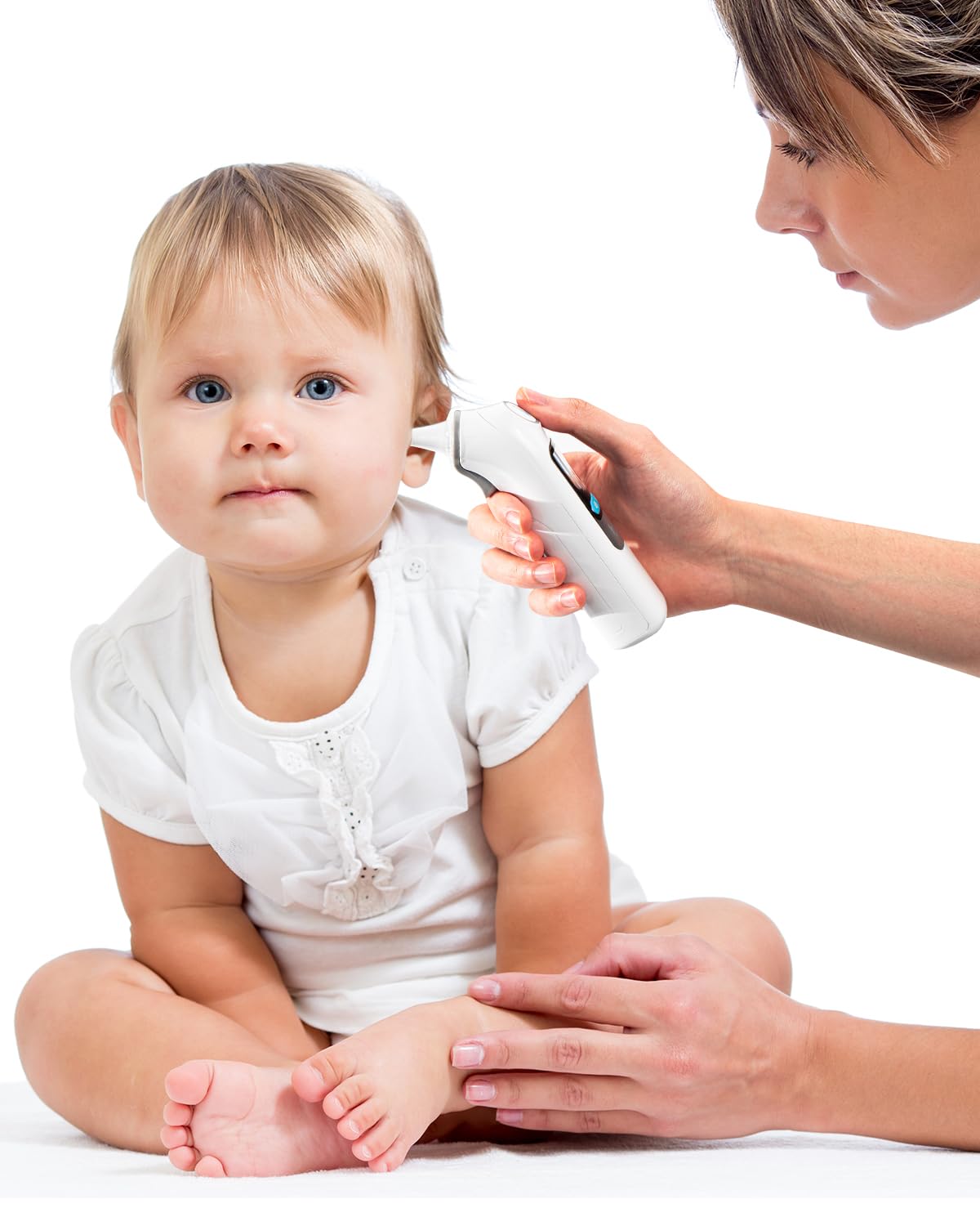 femometer Infrared Ear Thermometer for Adults & Kids, Highly Accurate, 1s Result, 30 Memory Recall, 3-Color Fever Alarm, with 21 Disposable Probe Covers & Storage Case