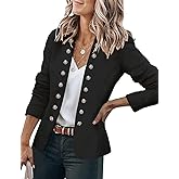 GRAPENT Women's Business Casual Buttons Pockets Open Front Blazer Suit Cardigan