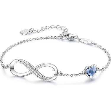 Pulsera De Plata De Ley 925 Para Mujer - Cadena Ajustable Con Piedra Natal, Regalo Para Mamá, Novia, Esposa