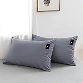 2 Pack Grounding Pillowcase with Cotton Silver Fiber, Conductivity Grounding Pillow Case for Better Sleep, Gray, 20x30 inch