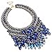 Blue Crystal Rhinestone Statement Necklace, Chunky Collar Choker Bib Pendant Statement Necklace Fashion Necklace Jewelry for Women