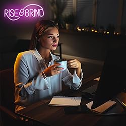 CKTBLEY Rise & Grind Neon Sign Pink Hustle LED Neon