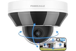 Panoeagle 6MP PTZ Camera Outdoor, PoE IP Camera with 3X Optical Zoom Motorized Lens 350° Pan 90° Tilt, Human Vehicle Detectio