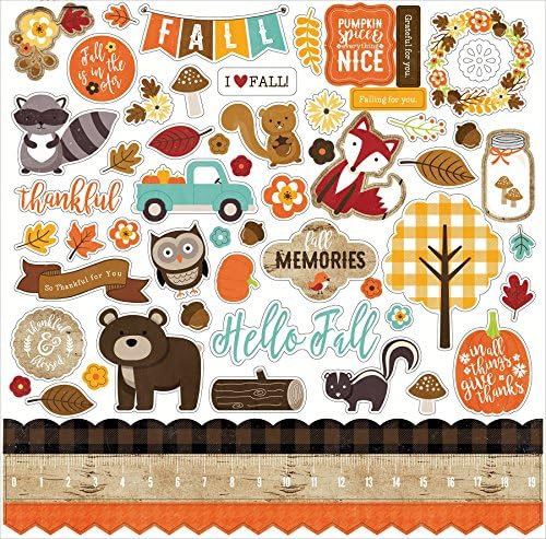 Echo Park Paper Apa13214 A Perfect Autumn Cardstock Stickers 12"X12"-Elements