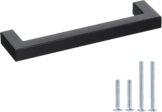 10 Pack Goldenwarm Black Square Bar Cabinet Pull Drawer Handle