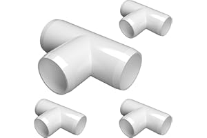 FORMUFIT 1-1/4" Tee Furniture Grade PVC Fitting in White, Made in USA, UV-Resistant, Impact-Proof, 1.660” Actual Socket Diameter (Pack of 4) - F114TEE-WH-4
