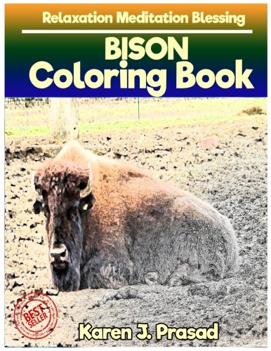 Book BISON Coloring book for Adults Relaxation Meditation Blessing: Sketch coloring book Gray scale Pictu [D.O.C]
