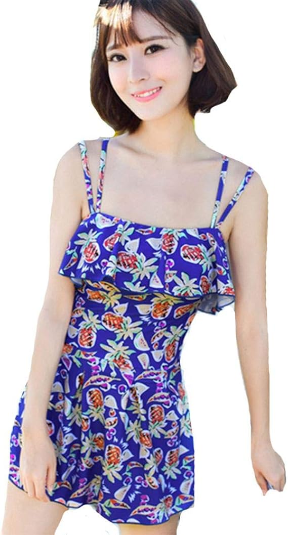 Amazon K レディース水着 ワンピース水着 花柄 フルーツ柄 果物 体型カバー ワンピース 通販