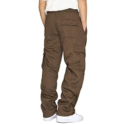 Men's Cargo Sweatpants Casual Fleece Joggers Loose
