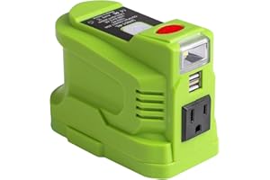 BTRUI for Ryob Powered Inverter Generator 150 Watt for Ryob 18V Battery, to 110v/120v AC Output, Portable Power Source USB Ch