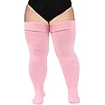 Plus Size Womens Thigh High Socks for Thick Thighs- Extra Long & Thick Over the Knee Stockings- Leg Warmer Boot Socks