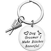 Dog Groomer Gift Pet Groomer Gift Keychain Dog Grooming Keyring Thank You Gift for Dog Hairdresser Hair Stylist Appreciation Jewelry Dog Owner Gifts Dog Lover Gift Birthday Christmas Graduation Gifts