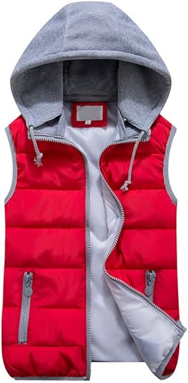 Amazon Co Jp オチェーンタ Ochenta 可愛い ベスト レディース ダウン ベスト パーカー 中綿 レッド M 服 ファッション小物