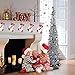 PartyTalk 5ft Pop Up Christmas Tree with Stand, Silver Tinsel Collapsible Artificial Christmas Tree for Holiday Christmas Home Decorations