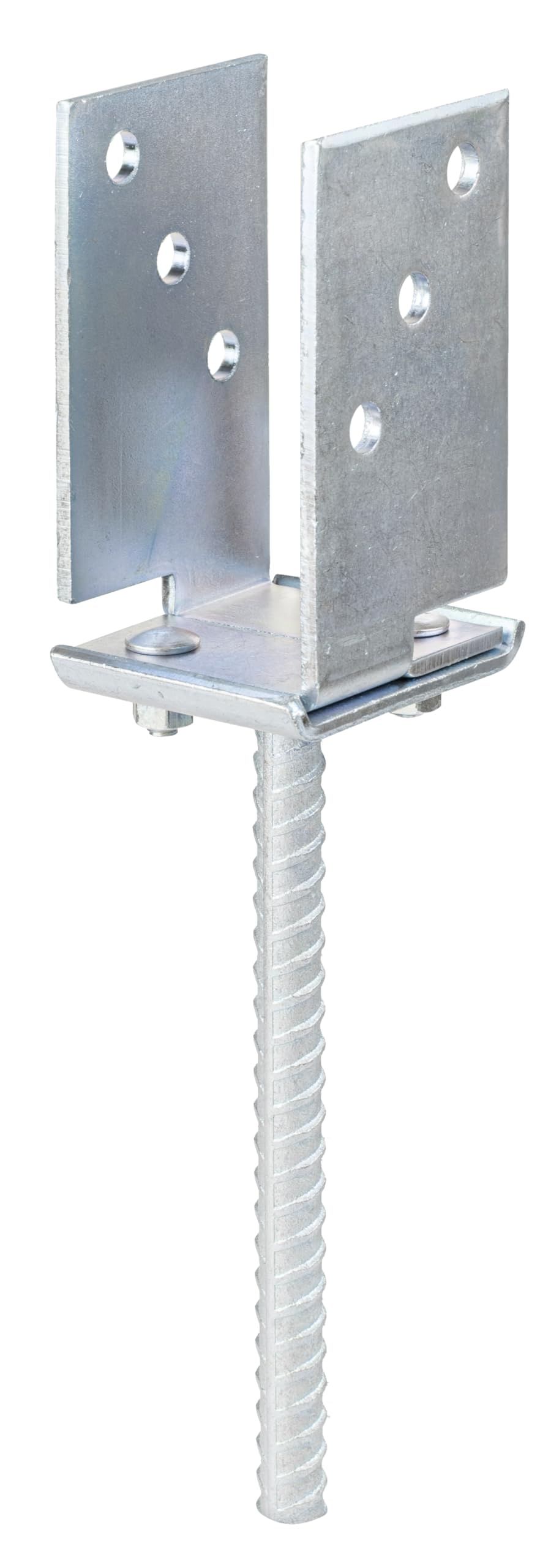 GAH-Alberts 214494 U-Post Support for Embedding in Concrete, Adjustable Width, Yellow-Galvanised, Width 71–131 mm, Concrete Anchor 200 mm