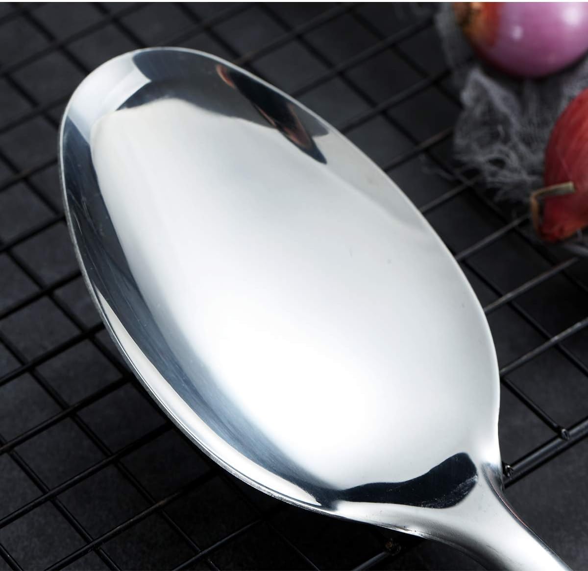 Berglander Solid Spoon, Stainless Steel Solid Cooking Spoon, Solid Serving Spoon, Kitchen Spoons, Spoon for Cooking, Basting Spoon Non-Stick And Heat Resistant, Dishwasher Safe (Silver): Kitchen & Dining