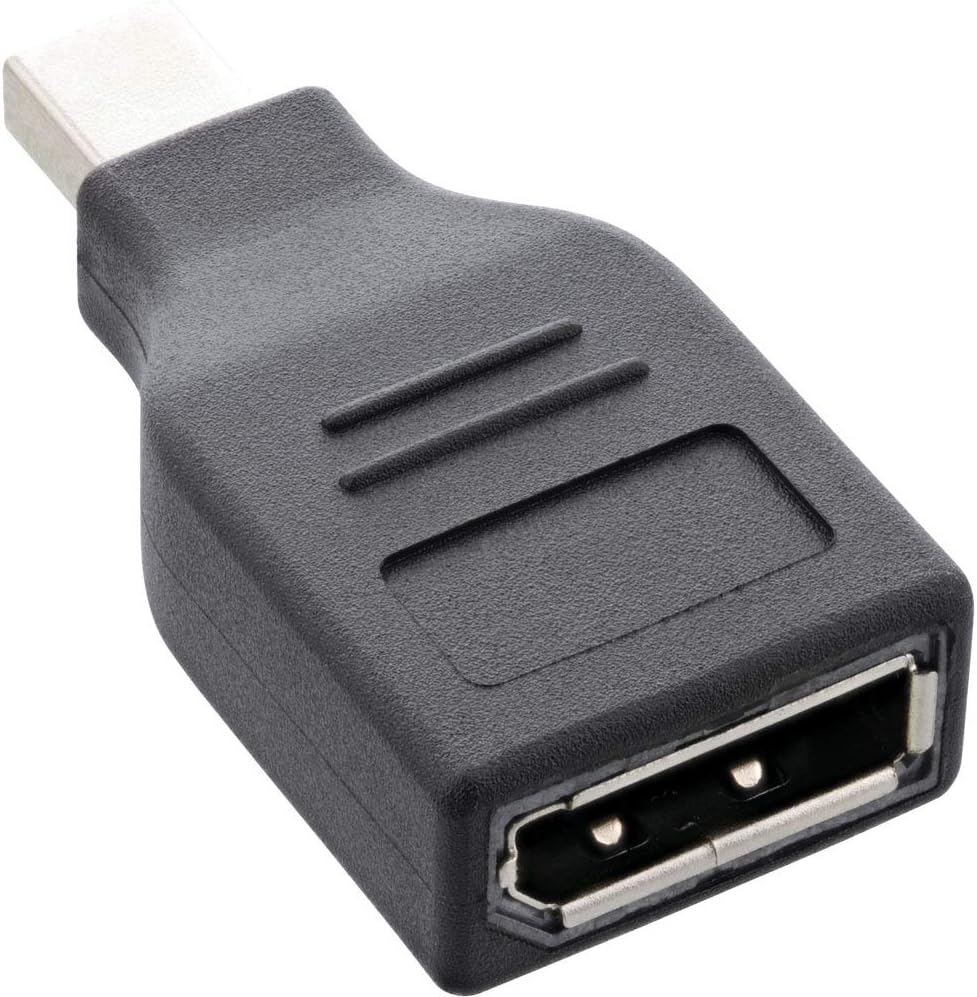 InLine® DisplayPort Adapter, Mini DisplayPort Male to DisplayPort Female, 4K/60Hz, Black