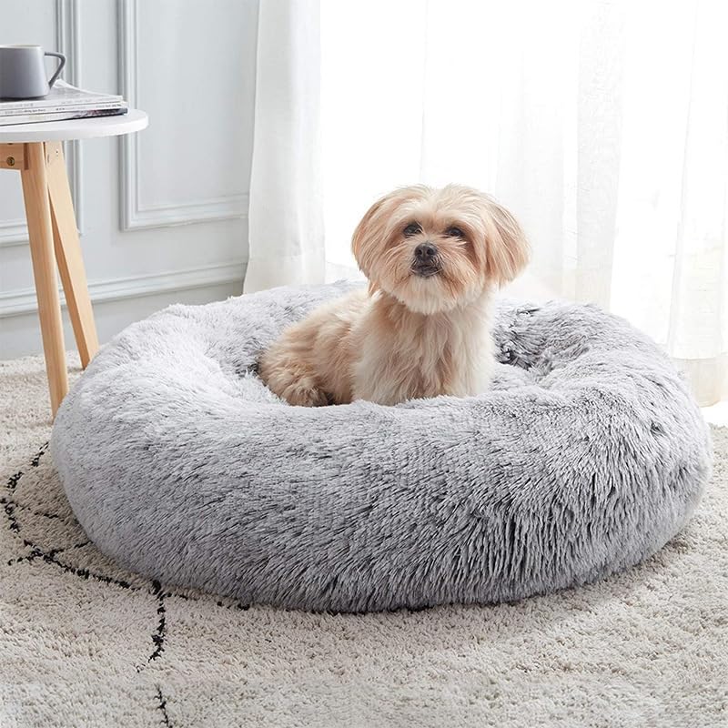 ITODA Soft Pet Bed for Cats and Small Medium Dogs Cuddler Cat Calming Bed Round Cushion Nest Bed Portable Cat Dog Puppy Bed Sofa Sleeping Bed Warm Plush Pad Mat Cozy Bed