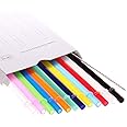 6" Plain Color Reusable Plastic Replacement Drinking Straws for Short Mini Mason Jar,Tumblers, Set of 12 Pcs Straws with Cleaning Brush (6inch,12color)