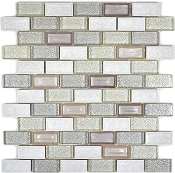 Mosaic Tiles Translucent Ceramic White Brick Glass Mosaic