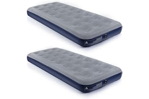 QDH Camping Air Mattress Inflatable Air Bed Flocked Surface Travel Bed Sleeping Pad Air Bed for Outdoor Camping Tent Guest Travelling（Navy Blue,2 PCS）