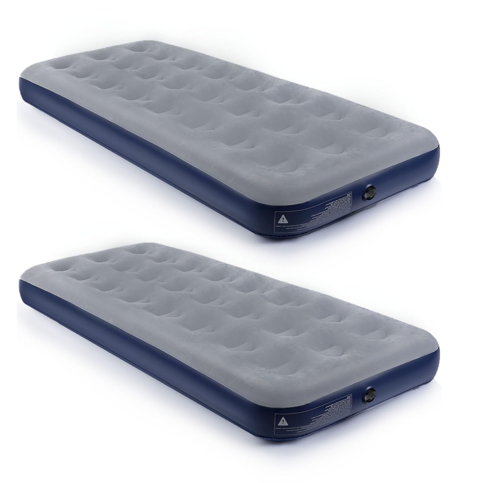 Photo 1 of QDH Camping Air Mattress Inflatable Air Bed Flocked Surface Travel Bed Sleeping Pad Air Bed for Outdoor Camping Tent Guest Travelling?Navy Blue,2 PCS?