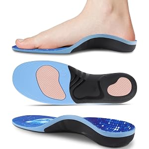 Arch Support Plantar Fasciitis Insoles, Flat Feet Orthotic Insert, Women & Men Inserts for Heel Pain, Heel Spur, Flat Feet (B