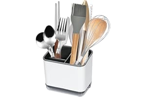 Cutlery Drainer, Utensil Holder Sink Caddy Dish Drying Rack, Kitchen Organizer Accessories for Flatware Silverware Chopsticks