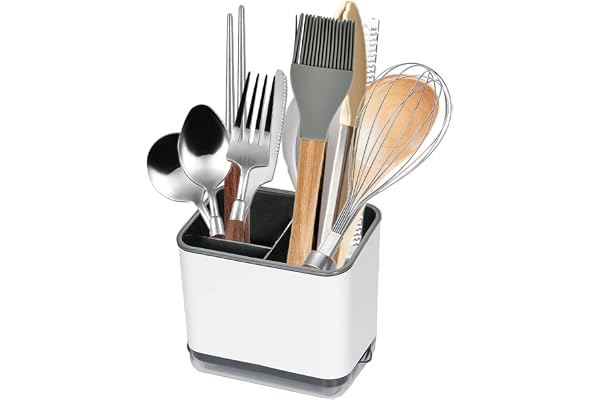Cutlery Drainer, Utensil Holder Sink Caddy Dish Drying Rack, Kitchen Organizer Accessories for Flatware Silverware Chopsticks