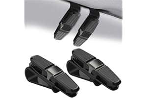 XINLIYA Sunglasses Holders for Car Sun Visor, 2PCS 180° Rotational Vehicle Glasses Holder with Double-Ends Clip Hanger, Auto 