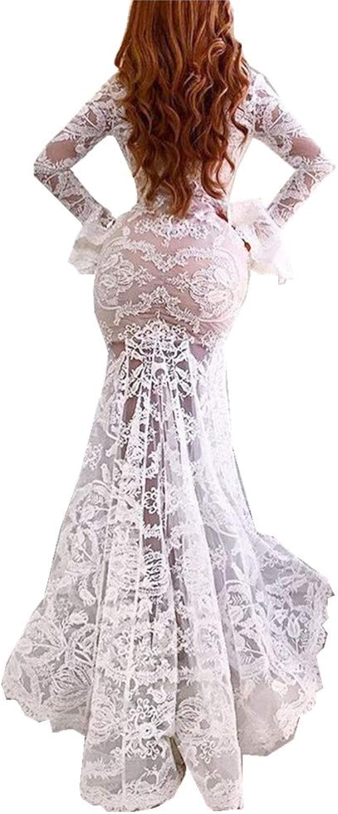 sexy deep v collar embroidery floral printed fishtail maxi dress