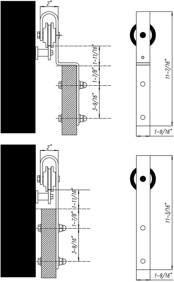 Upgraded One Piece Flat Track For Single Wooden Doors Smoothly Fit 40 Wide Door Panel Jvscko 6 6ft Bypass Sliding Barn Door Hardware Kit Ultra Quiet And Easy To Install Sliding Door Hardware Industrial