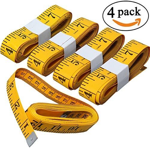 BSLINO 4pcs Tape Measure 300cm/120 Inch Double-scale Soft Tape Measuring Body Weight Loss Medical Body Measurement Sewing Tailor Cloth Ruler Dressmaker Flexible Ruler Tape Measure, HEAVY DUTY