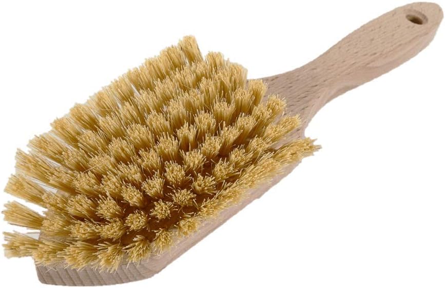 Valentino Garemi Scrub Brush – Medium Strength Tampico Fiber Bristles to Clean Floor Wall Seams - Stone Concrete Ceramics Pool Cement Patio Bricks Travertine Slate – Made in Germany