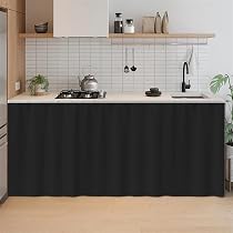 Rideau Court Velours Autocollant - Protection Anti-poussière Pour Placard, évier - Sans Perçage - Taille 71x89 Cm (28x35 Pouces)