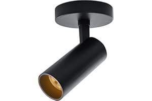 JARLSTAR LED Ceiling Spotlight 5CCT 2700K/3000K/3500K/4000K/6000K Selectable Dimmable,Spot Light Indoor Adjustable Flush Mount Lights Fixture 12W CRI 90+, Black, 1 Pack Tilt Angle Accent Lighting