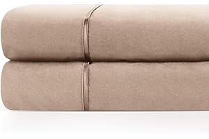 Zen Home Luxury Flat Sheet (2-Pack) - 1500 Series Luxury Brushed Microfiber w/Bamboo Blend Treatment - Eco-Friendly and Wrinkle Resistant - King - Taupe