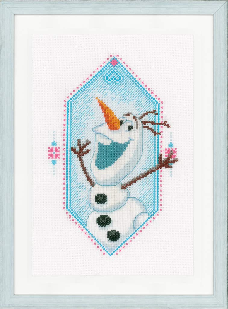 Vervaco Counted Cross Stitch Kit: Frozen-I'm Olaf, Cotton, Assorted, 8 x 1 x 5 cm