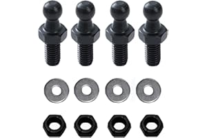 TOOMYAUTO 10mm Ball Studs, M6x15mm Ball Screws 6MM Female Thread x 1/2" Long Shank for Gas Struts Lift Support Strut Fitting 