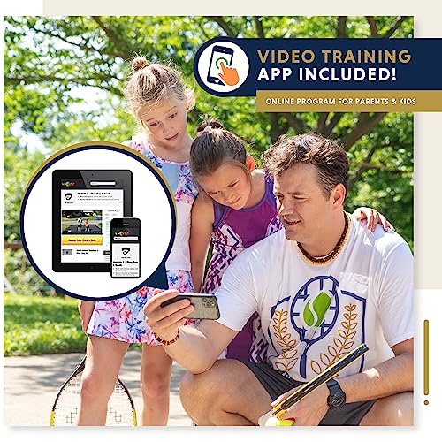 Kids Tennis Racket with Training Videos 17 Inch Aluminum Youth Tennis