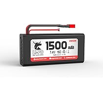 2-Pack 7.4V 1500mAh T-Plug RC Car Batteries - For WLOTYS & Other 1:12 Scale Models