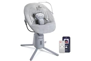 Zoicay Lightweight Baby Swing for Infant with 3 Modes & 5 Speeds, BT Enabled App & Remote Control Electric Swing – 6 Lullabie