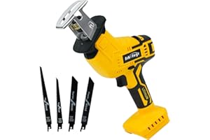Cordless Reciprocating Saw for Dewalt 20V Battery (No Battery), Brushless Motor, Up to 3500 RPM, Tool Free Blade Change, 4 Sa