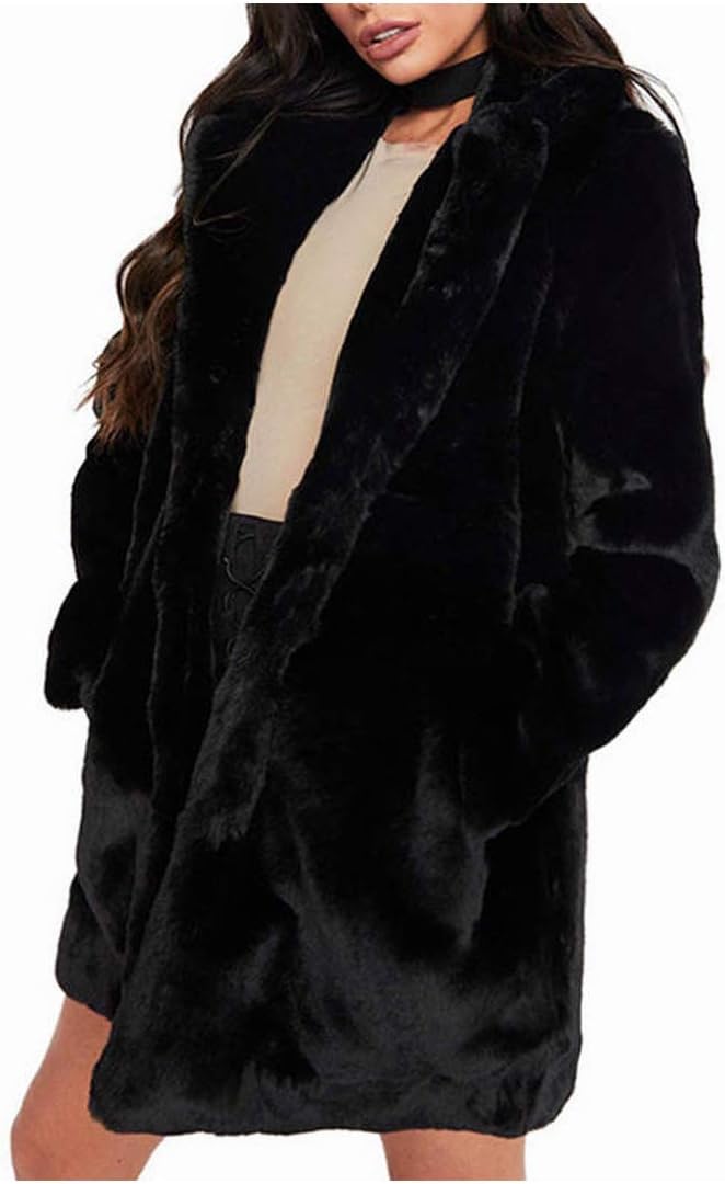 Nianchu Winter Coats Women Faux Fur Coat Women Casual Thick Warm Outerwear Fake Fur Jacket