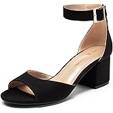 DREAM PAIRS Womens Heels, Chunk Low Heel Comfortable Pump Sandals Dress Shoe
