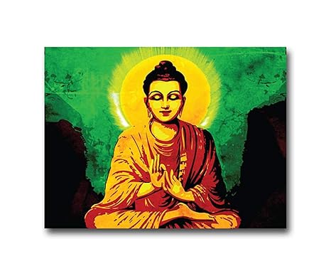 100yellow® Lord Buddha Modern Unframed Wall Painting Canvas - 23 X 35 Inch:  Amazon.in: Home & Kitchen