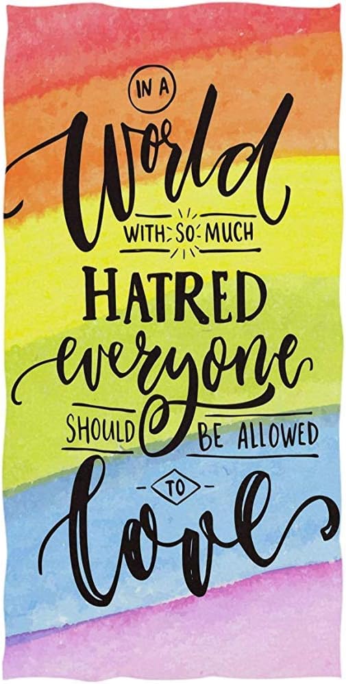 Bath Towels Inspirational Romantic Allowed To Love Funny Gay Lesbian Lgbt Support Bathroom Towel Ultra Soft Highly Absorbent Rainbow Bathroom Decor 80x130cm Amazon Co Uk Kitchen Home