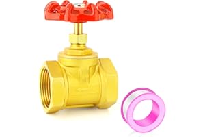 GASHER 1PCS Brass industrial Globe Valve, DN40 1-1/2" Female with Wheel Handle, Heavy Duty Globe Valve Tool For Water, Oil, Gas