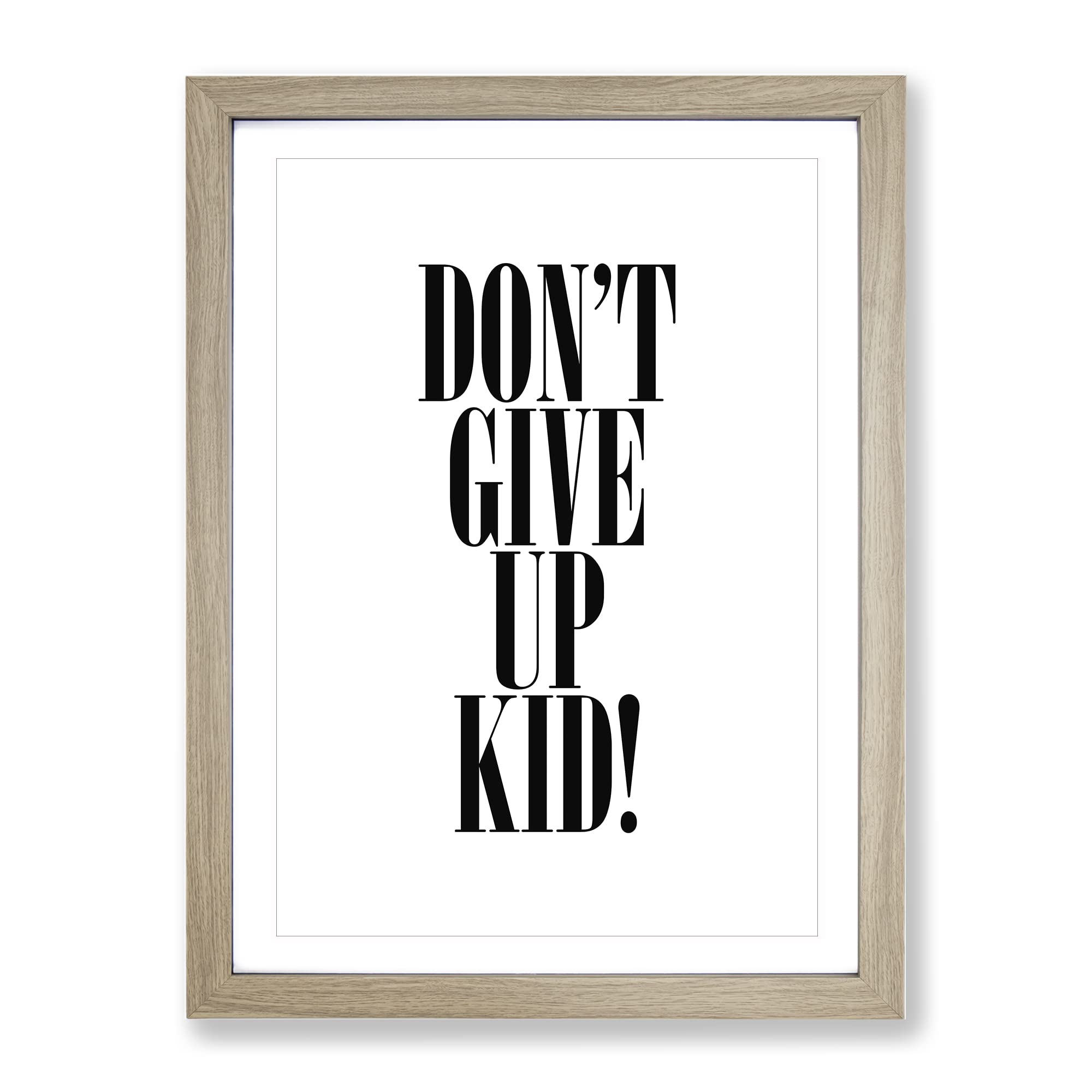 Dont Give Up Typography Quote Framed Wall Art Print, Ready to Hang Picture for Living Room Bedroom Home Office Décor, Oak A4 (34 x 25 cm)