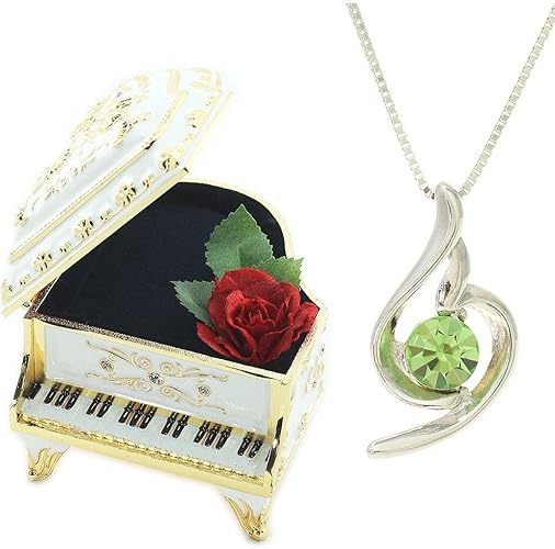 Amazon デバリエ Y441 Pw Per 8月誕生日プレゼント女性 人気 彼女 母 贈り物 クリスタル ネックレス レディース ギフト セット品 オルゴール1組 ネックレス1組 ラッピング付 ネックレス 通販